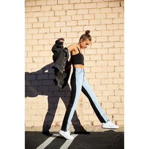 Revice ExBoyfriend Harlow Wash Blue Black Coated Jeans Button Fly Womens Sz 26